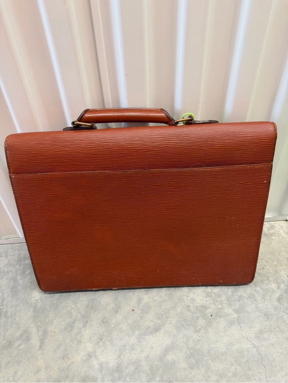 Louis Vuitton Brown Textured Leather Briefcase with Gold Hardware - Picture 2 of 5